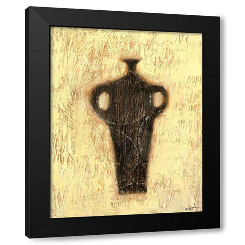 Woodcut Ebony Vase I Black Modern Wood Framed Art Print with Double Matting by Wyatt Jr., Norman