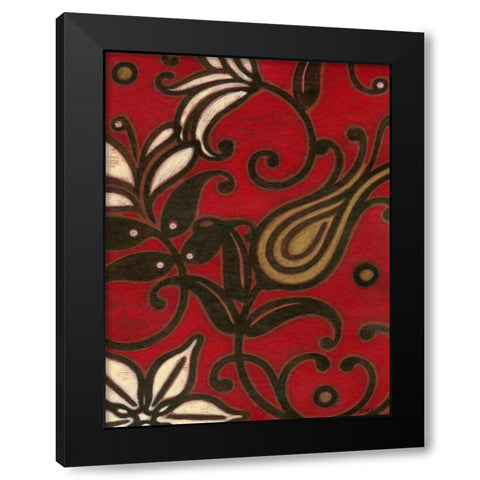 Scarlet Textile I Black Modern Wood Framed Art Print by Wyatt Jr., Norman