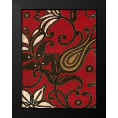 Scarlet Textile I Black Modern Wood Framed Art Print by Wyatt Jr., Norman