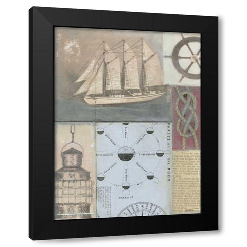 Sailors Journal I Black Modern Wood Framed Art Print by Wyatt Jr., Norman