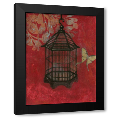Asian Bird Cage II Black Modern Wood Framed Art Print with Double Matting by Wyatt Jr., Norman