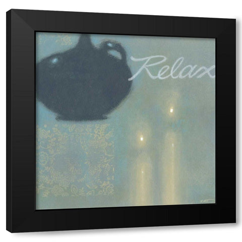 Relax Black Modern Wood Framed Art Print with Double Matting by Wyatt Jr., Norman