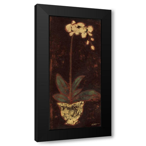 Gilded Orchid I Black Modern Wood Framed Art Print with Double Matting by Wyatt Jr., Norman