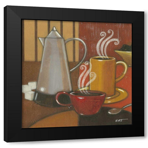 Another Cup II Black Modern Wood Framed Art Print with Double Matting by Wyatt Jr., Norman
