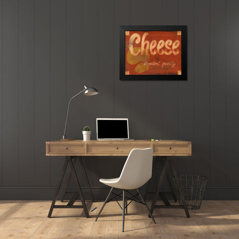 Cheese Black Modern Wood Framed Art Print by Wyatt Jr., Norman