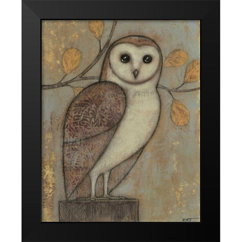 Ornate Owl I Black Modern Wood Framed Art Print by Wyatt Jr., Norman