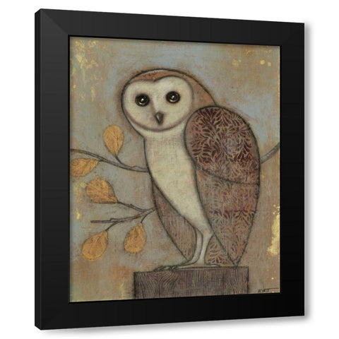 Ornate Owl II Black Modern Wood Framed Art Print with Double Matting by Wyatt Jr., Norman