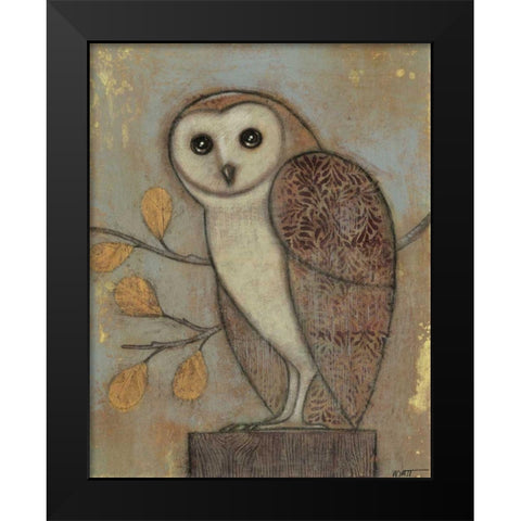 Ornate Owl II Black Modern Wood Framed Art Print by Wyatt Jr., Norman