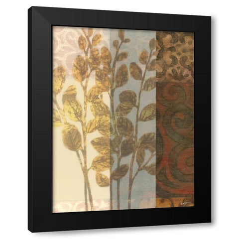 Tapestry with Leaves I Black Modern Wood Framed Art Print with Double Matting by Wyatt Jr., Norman