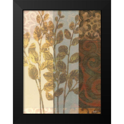 Tapestry with Leaves I Black Modern Wood Framed Art Print by Wyatt Jr., Norman