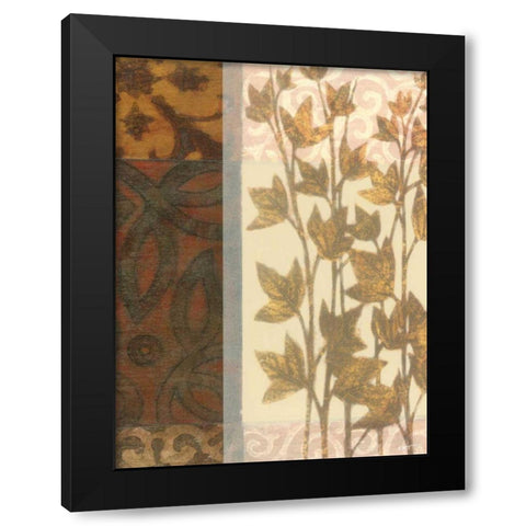 Tapestry with Leaves II Black Modern Wood Framed Art Print with Double Matting by Wyatt Jr., Norman