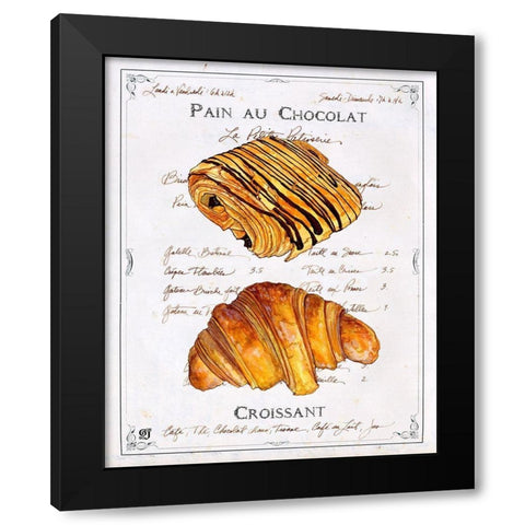 Pain au Chocolat et Croissant Black Modern Wood Framed Art Print with Double Matting by Joyner, Ginny