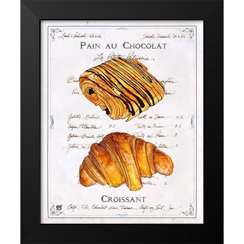 Pain au Chocolat et Croissant Black Modern Wood Framed Art Print by Joyner, Ginny