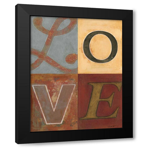 Love Black Modern Wood Framed Art Print with Double Matting by Wyatt Jr., Norman