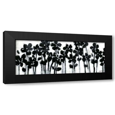 Black Flowers on White II Black Modern Wood Framed Art Print with Double Matting by Wyatt Jr., Norman