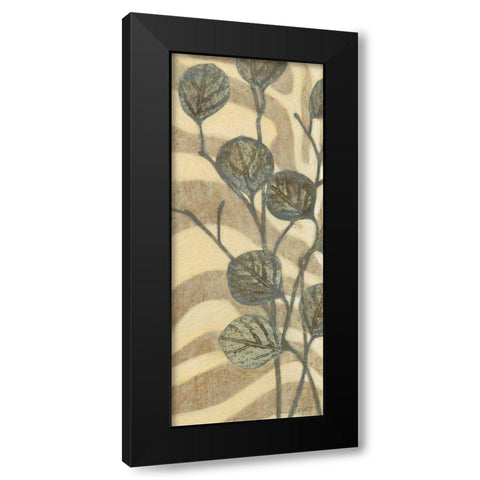 Leaves on Stripes I Black Modern Wood Framed Art Print with Double Matting by Wyatt Jr., Norman