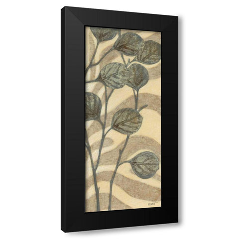 Leaves on Stripes II Black Modern Wood Framed Art Print by Wyatt Jr., Norman