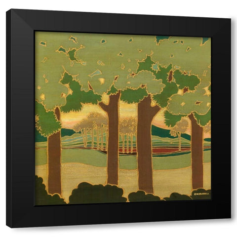 Arts and Crafts Landscape II Black Modern Wood Framed Art Print by Russell, Wendy