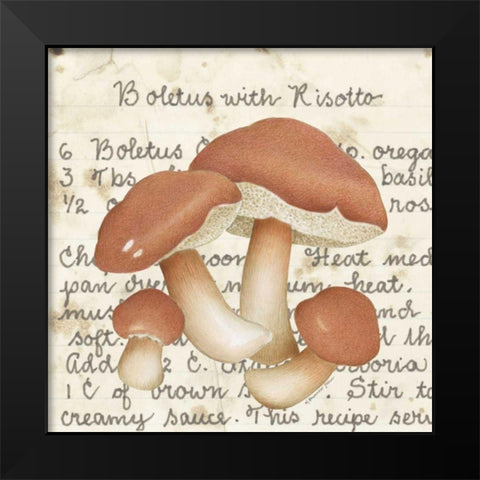 Boletus Black Modern Wood Framed Art Print by Pallan, Nancy S.