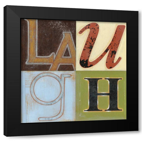 Laugh a Lot Black Modern Wood Framed Art Print with Double Matting by Wyatt Jr., Norman