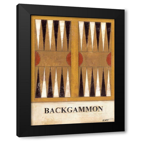 Backgammon Black Modern Wood Framed Art Print by Wyatt Jr., Norman