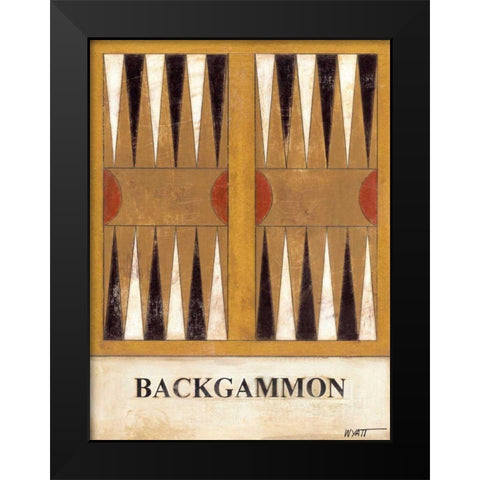 Backgammon Black Modern Wood Framed Art Print by Wyatt Jr., Norman