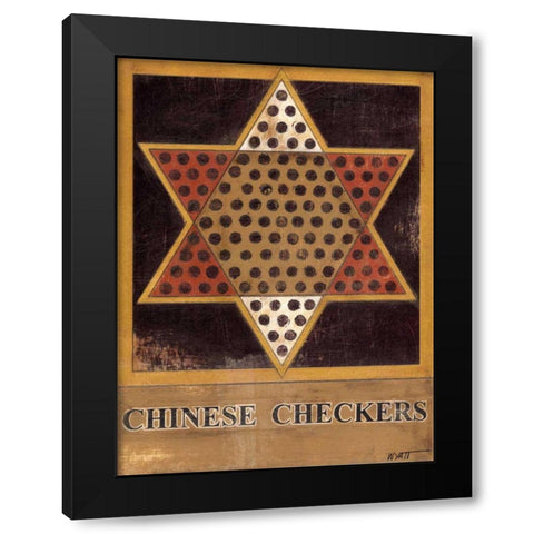 Chinese Checkers Black Modern Wood Framed Art Print by Wyatt Jr., Norman