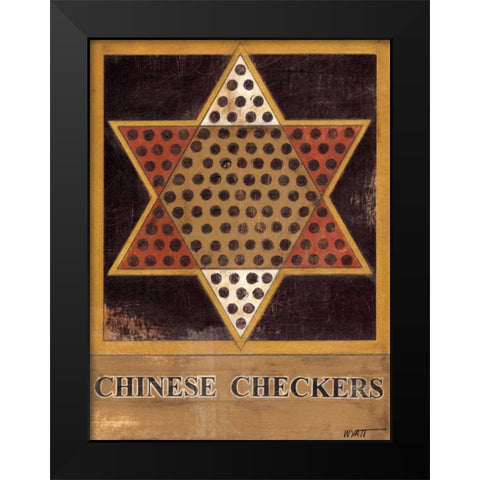 Chinese Checkers Black Modern Wood Framed Art Print by Wyatt Jr., Norman