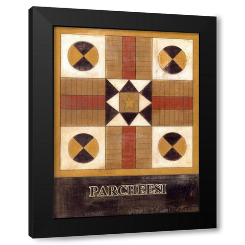 Parcheesi Black Modern Wood Framed Art Print with Double Matting by Wyatt Jr., Norman