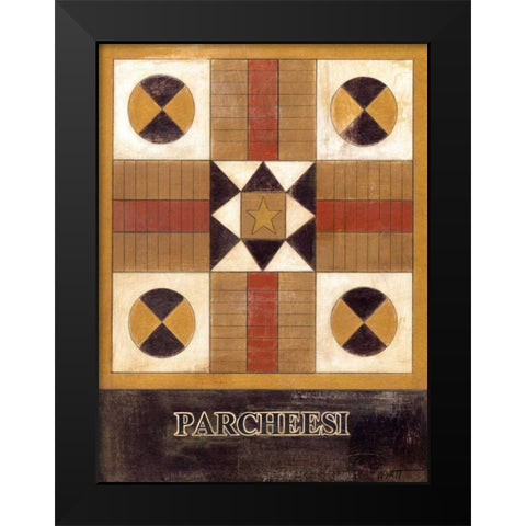 Parcheesi Black Modern Wood Framed Art Print by Wyatt Jr., Norman