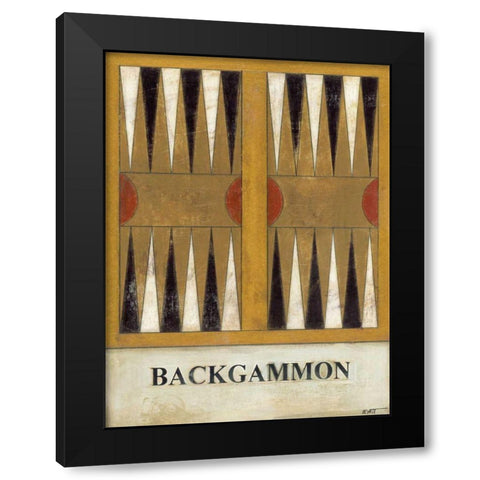 Backgammon Black Modern Wood Framed Art Print by Wyatt Jr., Norman