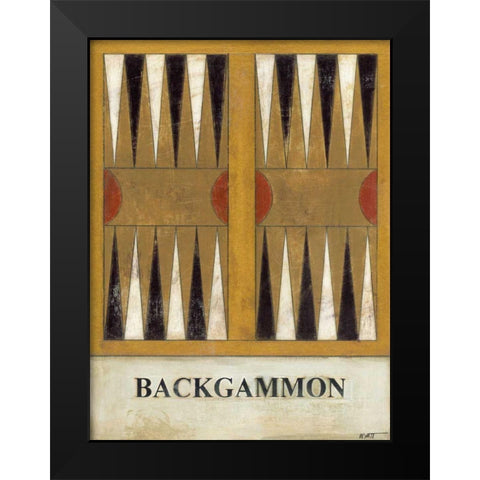 Backgammon Black Modern Wood Framed Art Print by Wyatt Jr., Norman