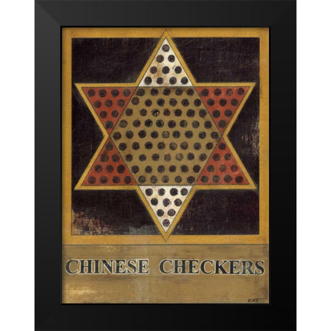 Chinese Checkers Black Modern Wood Framed Art Print by Wyatt Jr., Norman