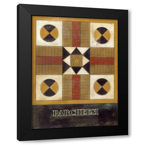 Parcheesi Black Modern Wood Framed Art Print with Double Matting by Wyatt Jr., Norman