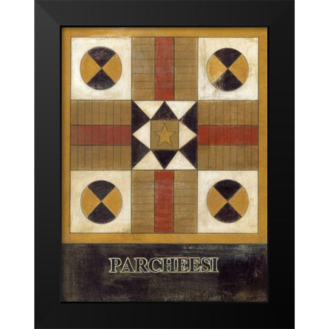 Parcheesi Black Modern Wood Framed Art Print by Wyatt Jr., Norman