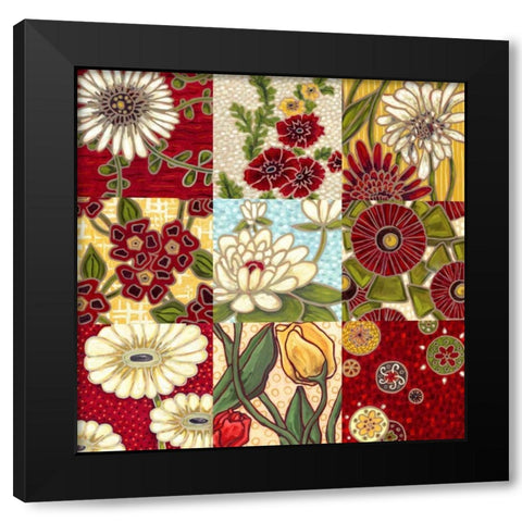 Woodblock Menagerie I Black Modern Wood Framed Art Print with Double Matting by Deans, Karen