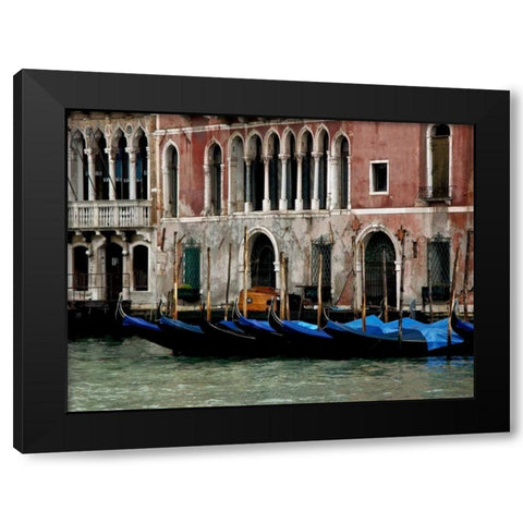 Venice Gondolas II Black Modern Wood Framed Art Print by Perry, Rachel