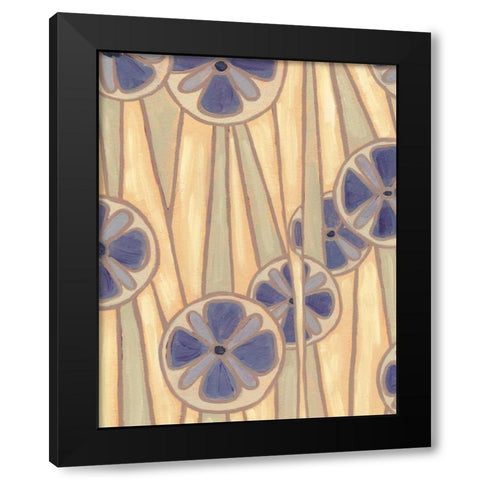 Lavender Reeds II Black Modern Wood Framed Art Print with Double Matting by Deans, Karen