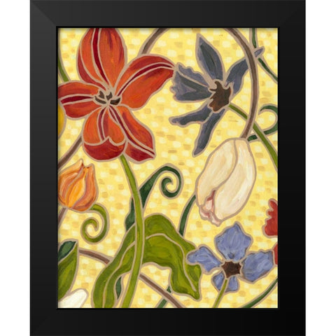Sunny Garden I Black Modern Wood Framed Art Print by Deans, Karen