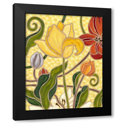 Sunny Garden II Black Modern Wood Framed Art Print by Deans, Karen