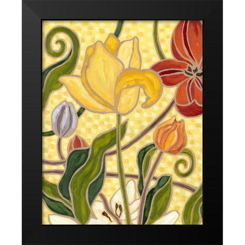 Sunny Garden II Black Modern Wood Framed Art Print by Deans, Karen