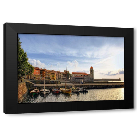 Castle on the Coast Black Modern Wood Framed Art Print with Double Matting by Chester, Colby