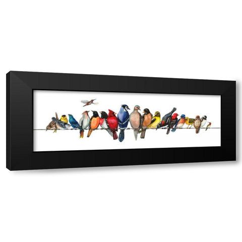 Large Bird Menagerie Black Modern Wood Framed Art Print by Russell, Wendy