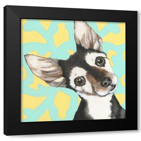 Dlynns Dogs - Jules Vern Black Modern Wood Framed Art Print with Double Matting by Roll, Dlynn