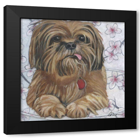 Dlynns Dogs - Cody Black Modern Wood Framed Art Print by Roll, Dlynn