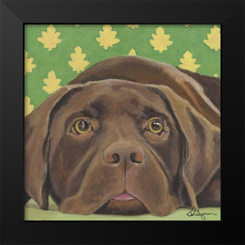 Dlynns Dogs - Casey Black Modern Wood Framed Art Print by Roll, Dlynn