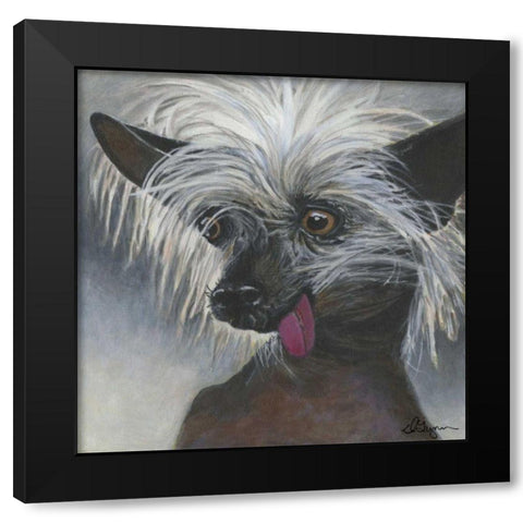 Dlynns Dogs - Poe Black Modern Wood Framed Art Print by Roll, Dlynn