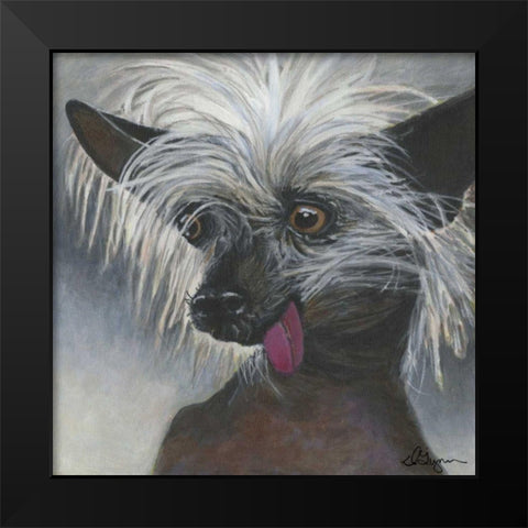 Dlynns Dogs - Poe Black Modern Wood Framed Art Print by Roll, Dlynn