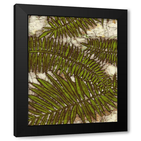Batik Frond I Black Modern Wood Framed Art Print with Double Matting by Davis, Andrea