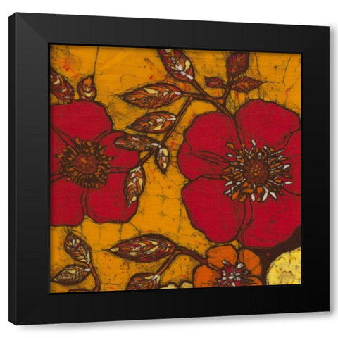 Fire Bloom II Black Modern Wood Framed Art Print with Double Matting by Davis, Andrea